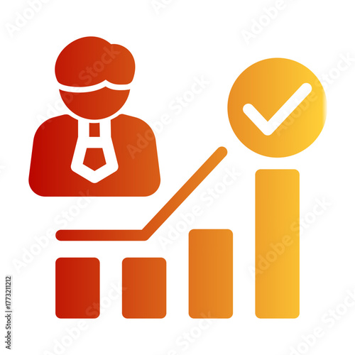 Achievement Capacity Career Improvement icon from the Personal Growth icon collection (Glyph Gradient Style)