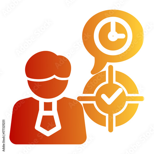 Self Control Punctuality Efficiency icon from the Personal Growth icon collection (Glyph Gradient Style)