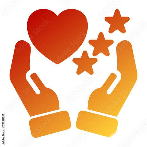 Thankfulness Appreciation Recognition icon from the Personal Growth icon collection (Glyph Gradient Style)