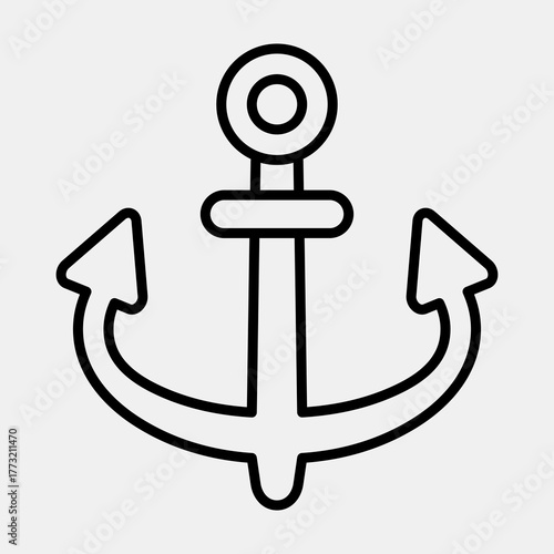 Icon anchor. Pirates theme elements. Icon in line style.