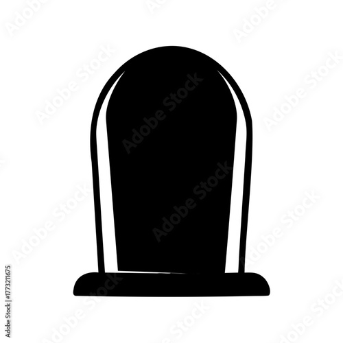 A Black and White Silhouette of a Tombstone, an Emblem of Mortality