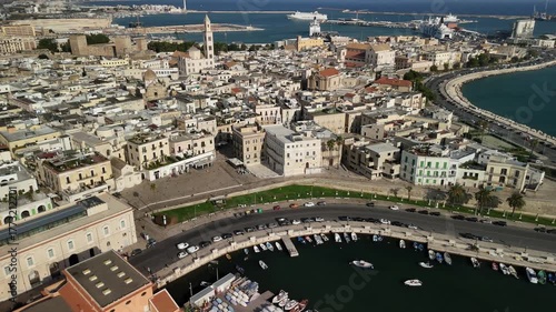 Wallpaper Mural Aerial View of Bari Cityscape with Teatro Margherita and Marina, Apulia, Italy Torontodigital.ca