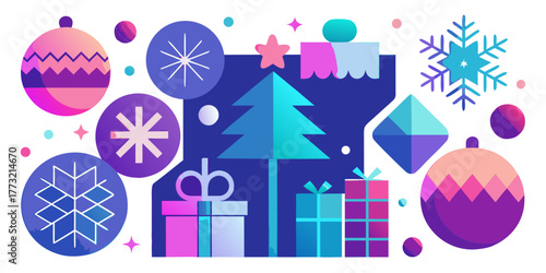 Christmas Icon Set — Festive Holiday Symbols and Decorations in Modern Vector Styles