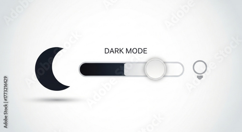 Dark mode switch button toggle element for mobile app, user interface vector illustration of light and dark theme