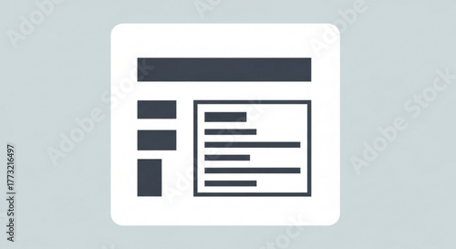 Web page layout icon, , representing website structure, design, and content organization for digital platforms