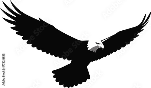 Soaring Eagle Silhouette Symbol of Freedom and Strength in Flight