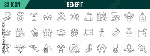 collection of benefits, editable and resizable vector icon templates.