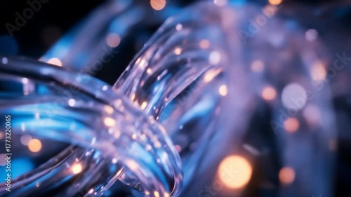 Abstract fiber optic cables data transmission and network technology