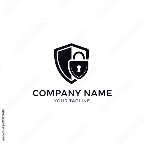 Secure Shield Logo Design Representing Protection and Safety for Company.
