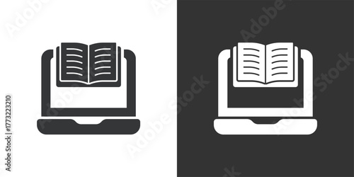 E-Learning icon. Solid glyph series icon