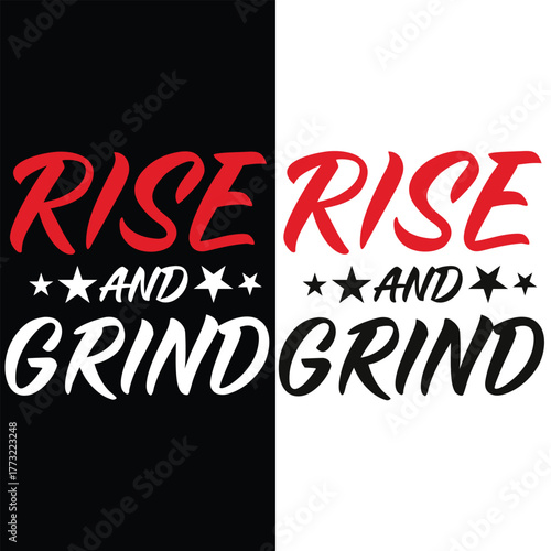 Rise and Grind Gym Motivation Typography Quote Design