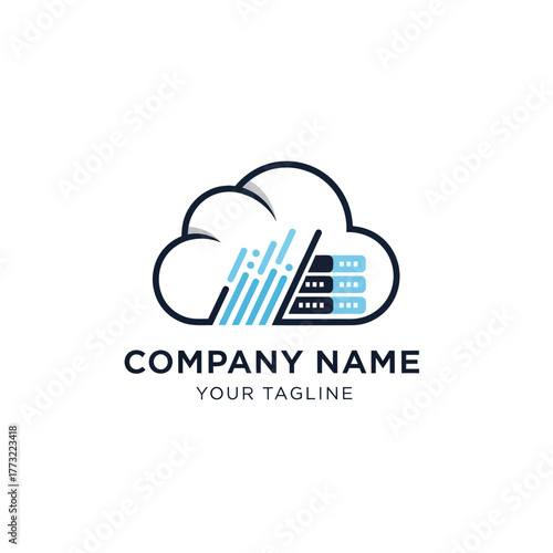 Cloud Computing Data Server Technology Logo.