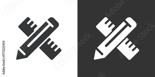 templateStationery and Measuring Tools icon. Solid glyph series icon