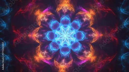 Abstract floral shape in vibrant colors for artistic and visual design