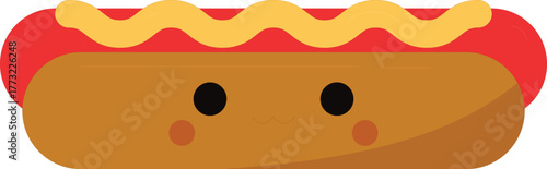 illustration of a cartoonish hotdog