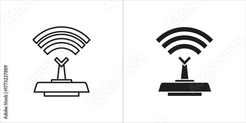 Wifi signal icon, wireless technology symbol, network connection concept