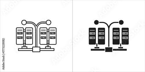 Server rack with multiple computer units connected together