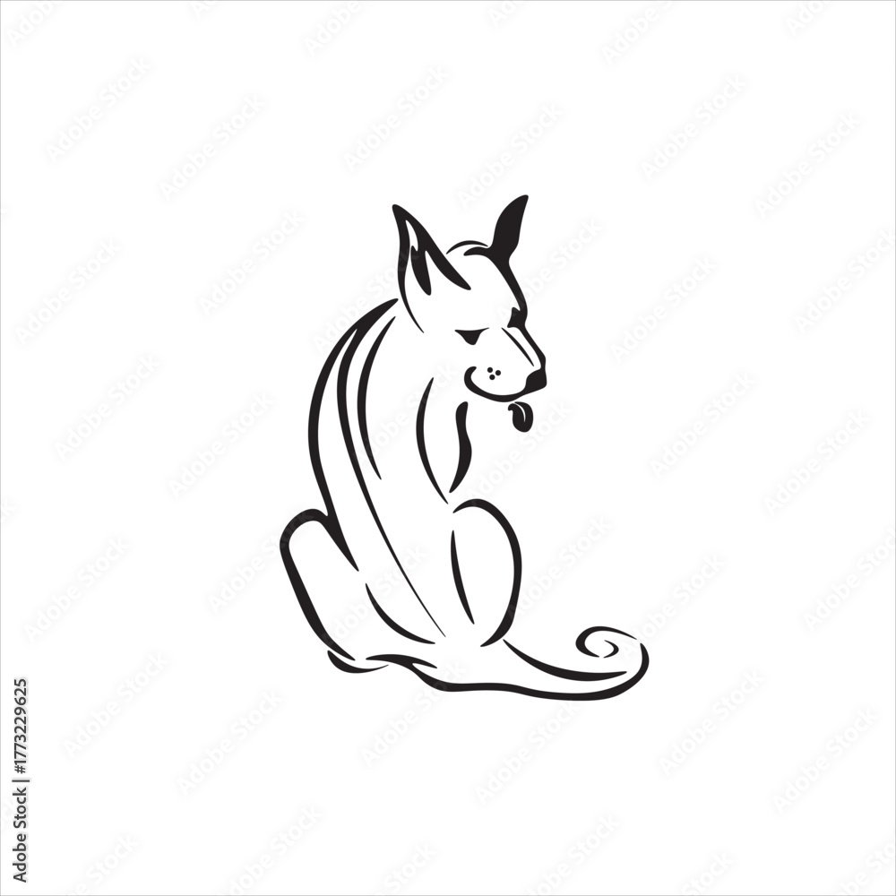 Fototapeta premium the dog looks backward