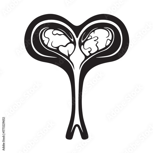 set Female reproductive icon. uterus symbol vaginal sign design illustration