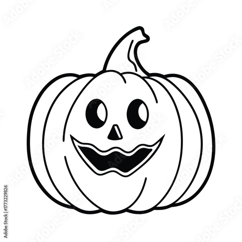 Spooky halloween pumpkin with a ghostly figure emerging a dark silhouette