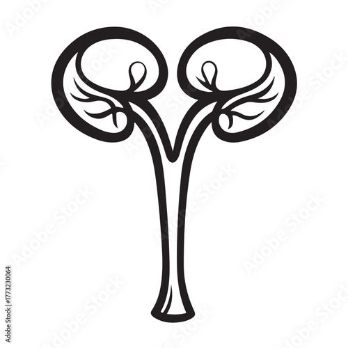 set Female reproductive icon. uterus symbol vaginal sign design illustration