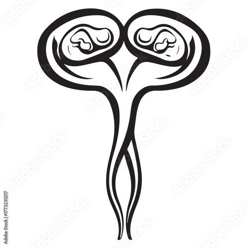 set Female reproductive icon. uterus symbol vaginal sign design illustration