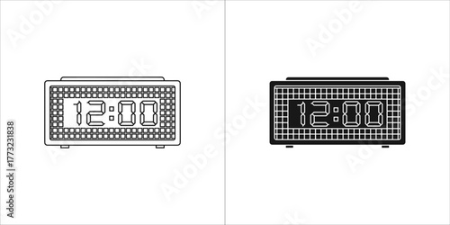 Digital alarm clock showing 1200