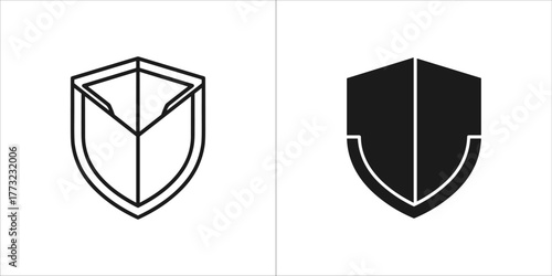 Outline and solid shield icon