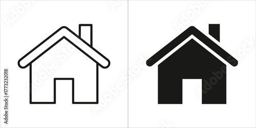 Outline and solid house icon