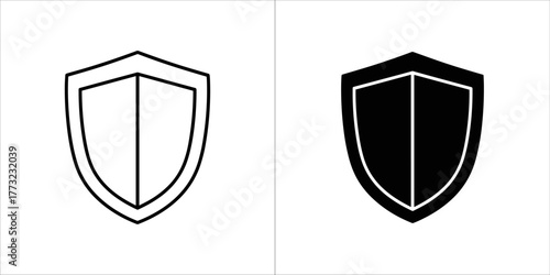 Outline and solid shield icon