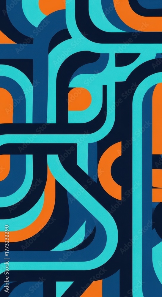 Obraz premium Abstract Retro Flowing Shapes