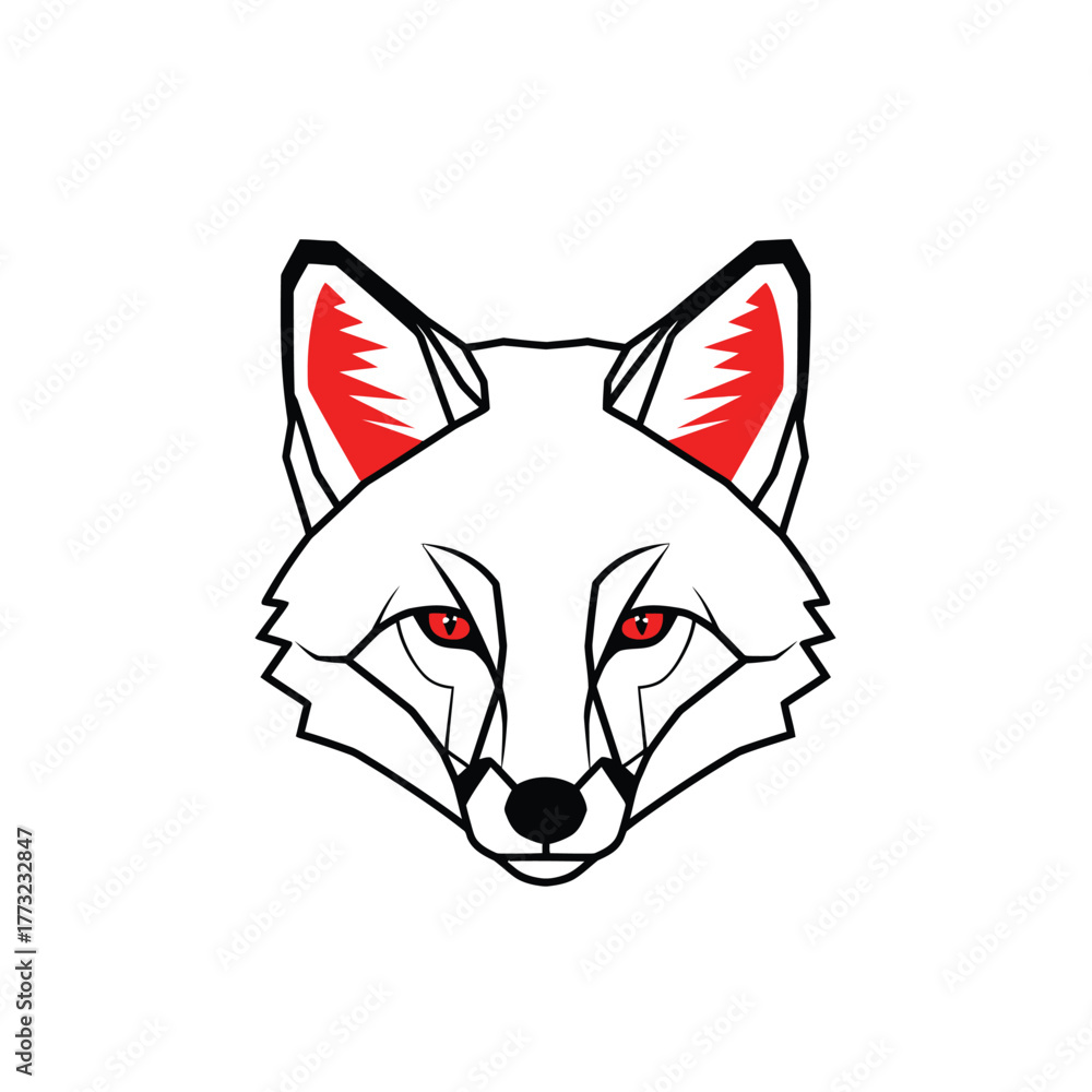 Obraz premium Fox Logo Geometric Style Vector Illustration of a Wild Animal Head