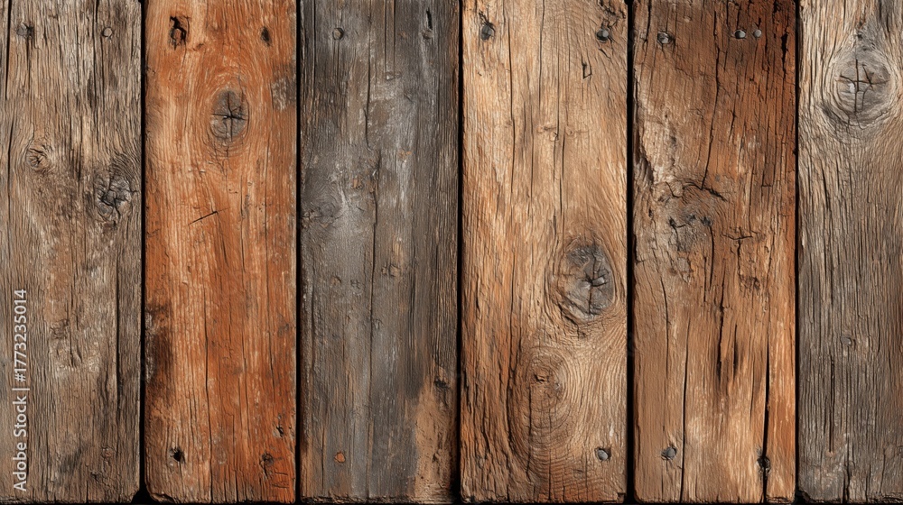 Naklejka premium Textured Wooden Planks in Various Tones and Colors for Rustic and Natural Themes