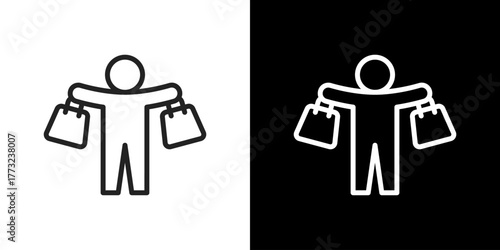 Shopper Icon Line Vector Illustration