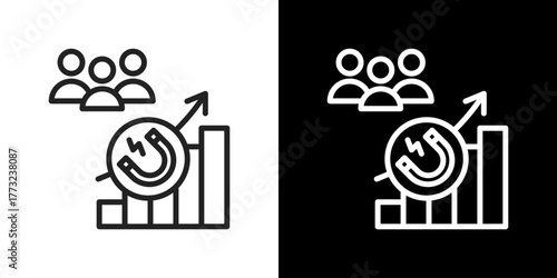 Customer Acquisition Icon Line Vector Illustration