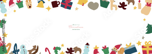 クリスマスツリーのイラスト。12月のツリーとオーナメントのセット。サンタとトナカイの飾り。Christmas tree illustration. Set of December trees and ornaments. Santa and reindeer decorations.