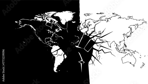 world map in black