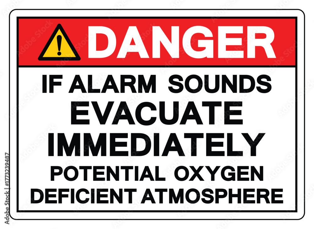 Fototapeta premium Danger If Alarm Sounds Evacuate Immediately Symbol Sign ,Vector Illustration, Isolate On White Background Label.EPS10