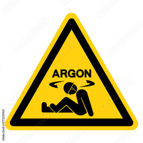 Danger Argon Asphyxiation Hazard Symbol Sign ,Vector Illustration, Isolate On White Background Label.EPS10