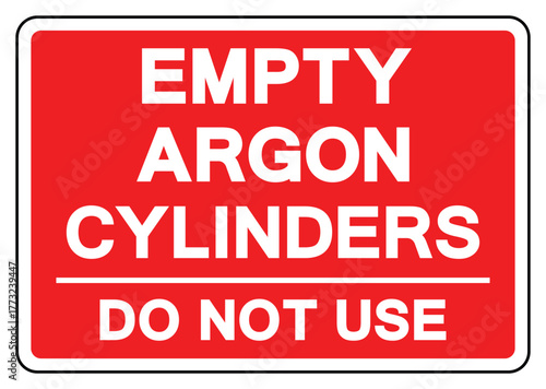 Empty Argon Cylinders Do Not Use Symbol Sign ,Vector Illustration, Isolate On White Background Label.EPS10