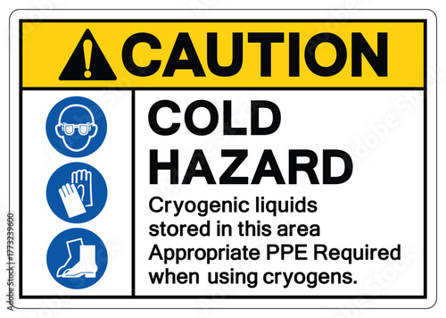 Caution Cold Hazard Symbol Sign ,Vector Illustration, Isolate On White Background Label.EPS10