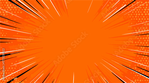 Dynamic abstract burst of radial lines and halftone dots creates a vibrant and energetic graphic design element.