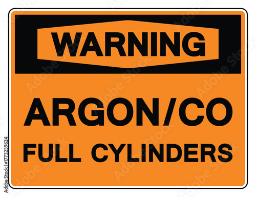 Warning Argon CO Full Cylinders Symbol Sign ,Vector Illustration, Isolate On White Background Label.EPS10