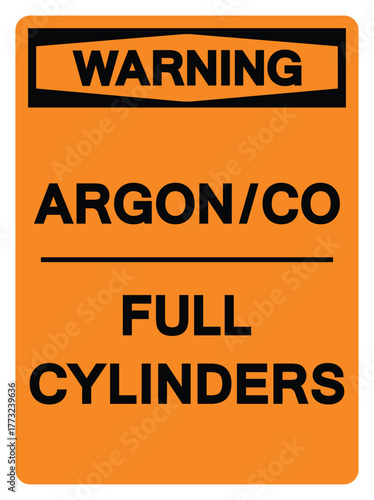 Warning Argon CO Full Cylinders Symbol Sign ,Vector Illustration, Isolate On White Background Label.EPS10