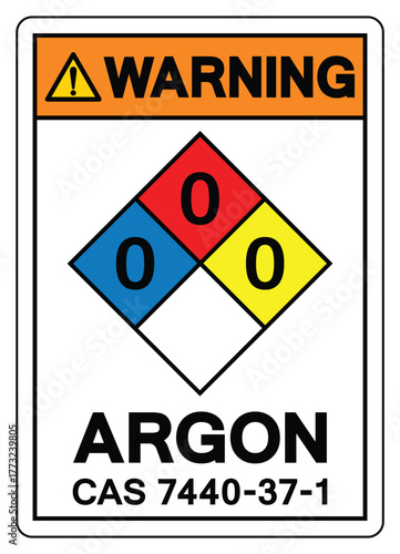 Warning Argon Symbol Sign ,Vector Illustration, Isolate On White Background Label.EPS10