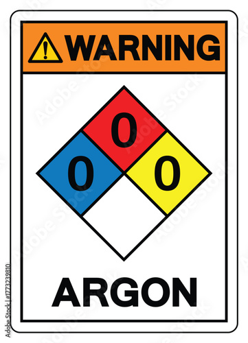 Warning Argon Symbol Sign ,Vector Illustration, Isolate On White Background Label.EPS10