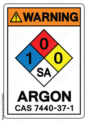 Warning Argon Symbol Sign ,Vector Illustration, Isolate On White Background Label.EPS10