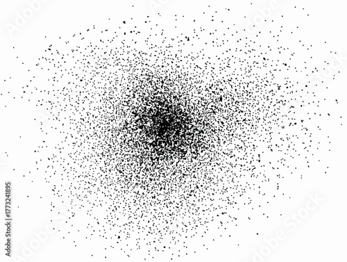 A striking black dust explosion effect radiates outwards, providing a versatile grunge texture for various design applications and creative projects.