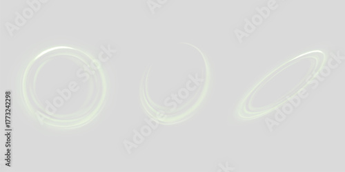 Green glowing Twirl circle on a white background. Special radiant effect. Glowing special effect for game design. Futuristic colorful pedestal, podium, platform. Vector