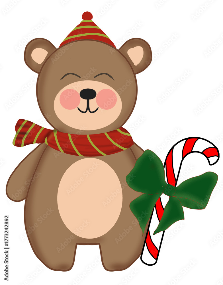 Fototapeta premium teddy bear with flower